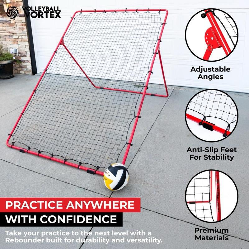 Volleyball Rebounder Net - 7' X 5' Adjustable Portable Training Net for Bumping, Spiking, Serving, and Improving Skills