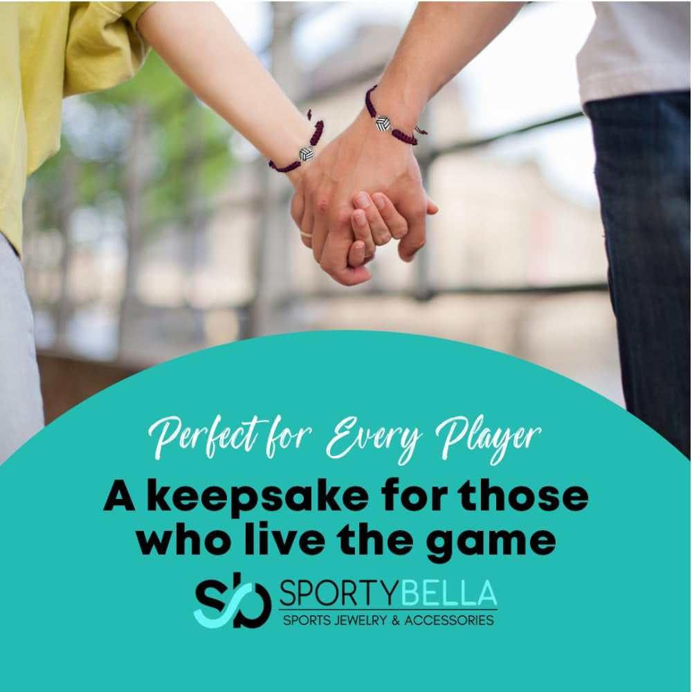 Volleyball Charm Bracelet- Adjustable Bracelets with Volleyball Charm. Ideal Volleyball Gifts & Souvenir for Volleyball Players. Unisex Friendship Bracelet