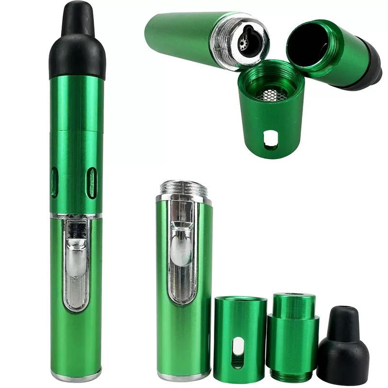 Refillable Metal Butane Torch Lighter, Windproof Jet Flame, Adjustable & Child-Resistant, Gift Box