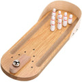 Table Top Mini Bowling Game Wooden Board Arcade Shooting Office Desk Stress Relief Finger Toys Fun Gifts for Men Women Kids