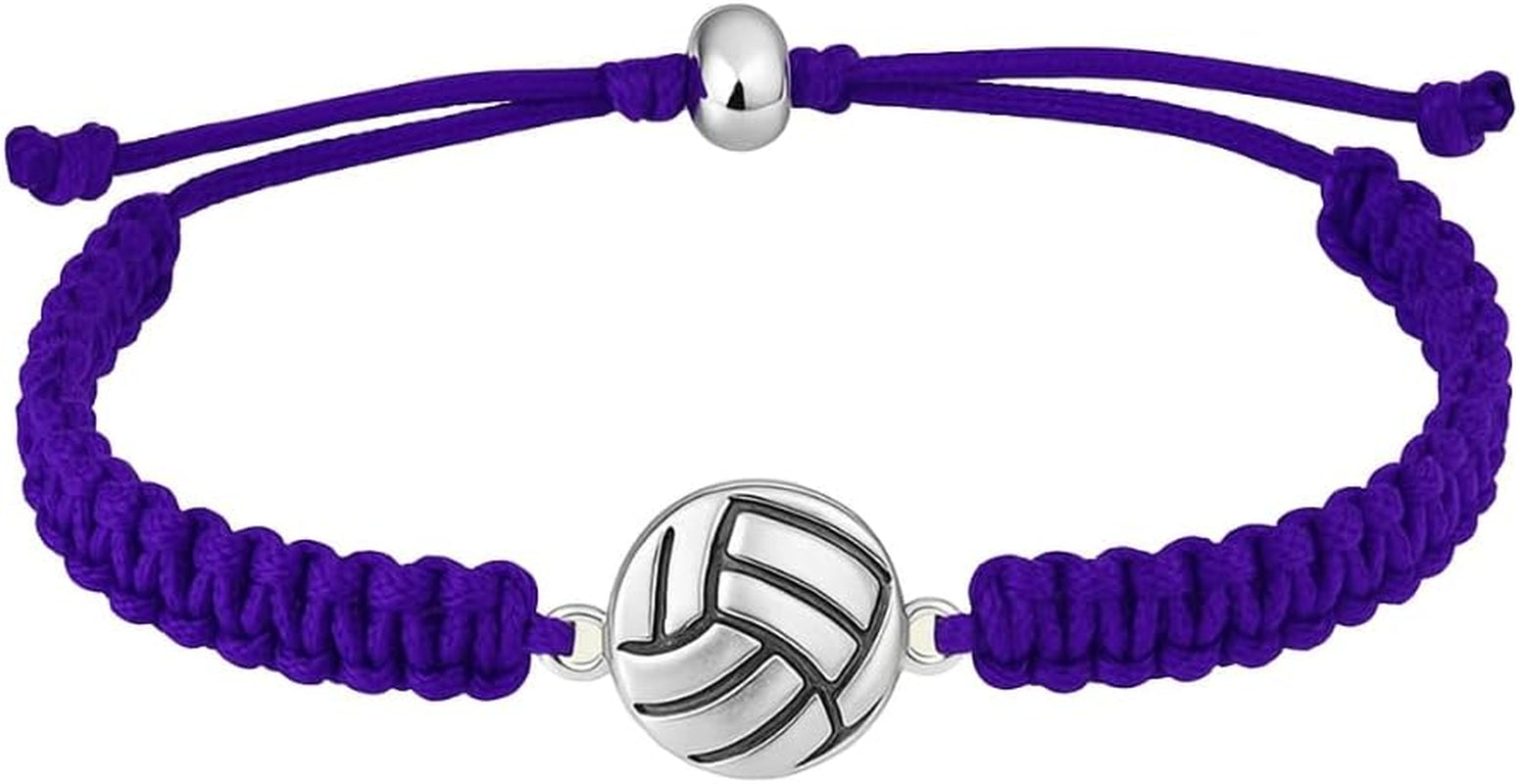 Volleyball Charm Bracelet- Adjustable Bracelets with Volleyball Charm. Ideal Volleyball Gifts & Souvenir for Volleyball Players. Unisex Friendship Bracelet