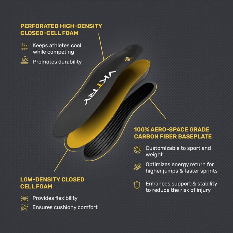 VKTRY Volleyball Gold Carbon Fiber Performance Insoles