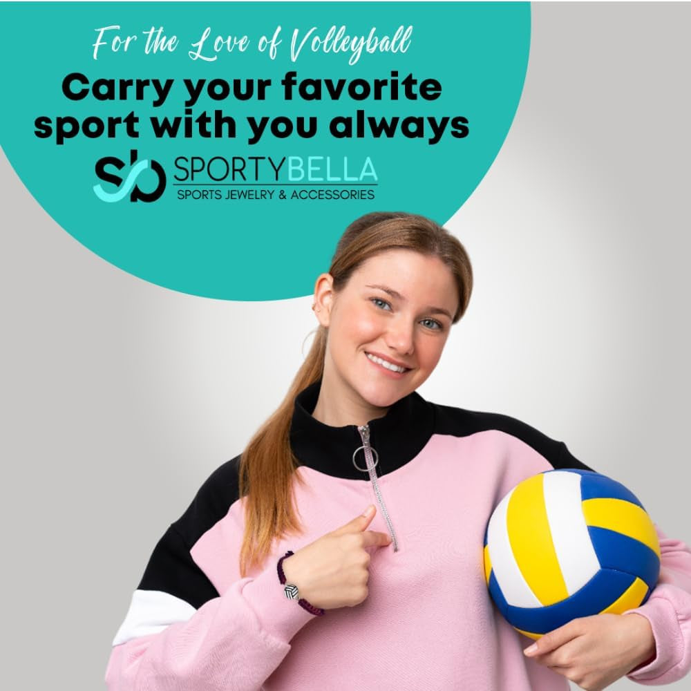 Volleyball Charm Bracelet- Adjustable Bracelets with Volleyball Charm. Ideal Volleyball Gifts & Souvenir for Volleyball Players. Unisex Friendship Bracelet