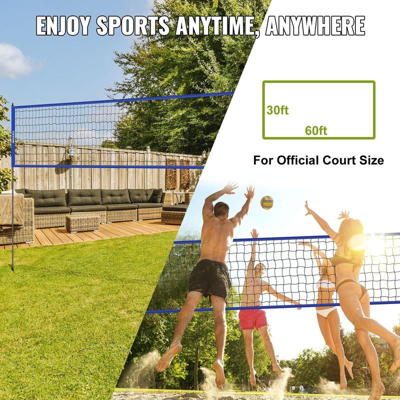 VEVOR Outdoor Portable Volleyball Net System, Tiktokshopblackfriday, Adjustable Height Steel Poles, Professional Volleyball Set with PVC Volleyball, Pump, Carrying Bag, Heavy Duty Volleyball Net for Backyard, Beach, Lawn