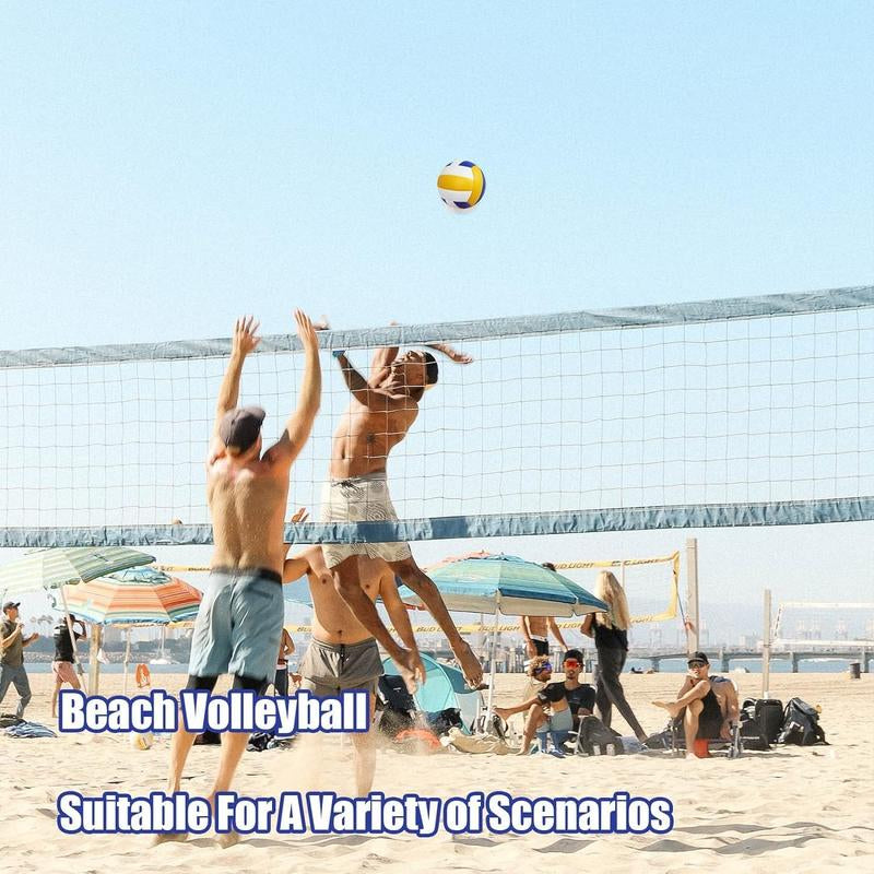 Soft Volleyball, PU Leather Indoor and Outdoor Soft Touch Volleyball, Suitable for Beach Play, Games, Gym, Training - Includes Air Pump