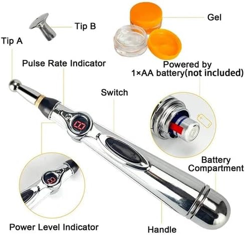 Biomicroelectric Pulse Lymphatic Massage Pen - Lymphatic Massage Tool - Shiatsu Massage - Lymphatic Drainagē Massage Tampa - Relieves Muscle Pains and Fatigue - Prevent Premature Aging (1Set)